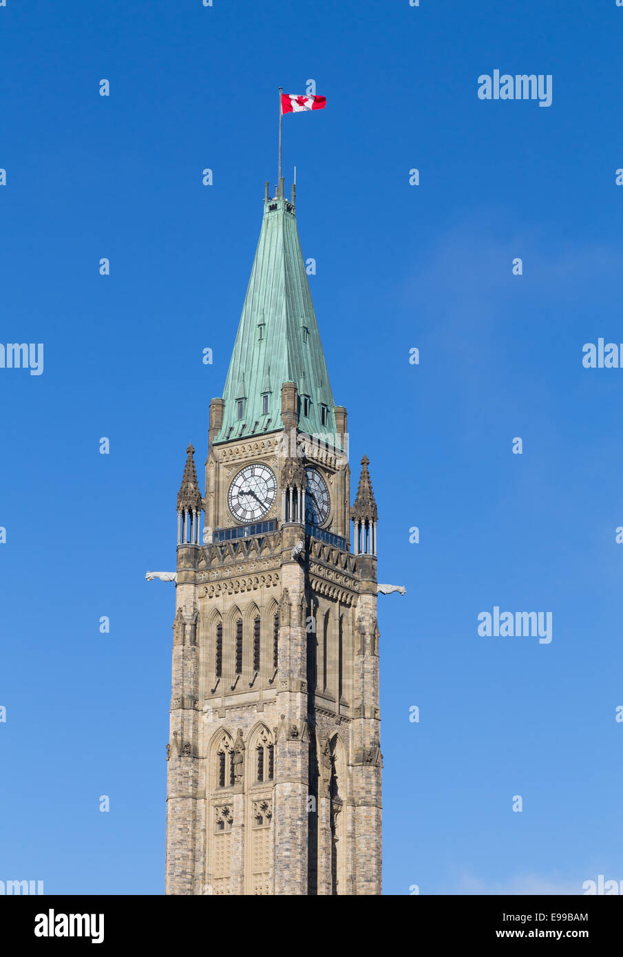 Closeup to the Ottawa Parliament Clock Tower Stock Photo Alamy