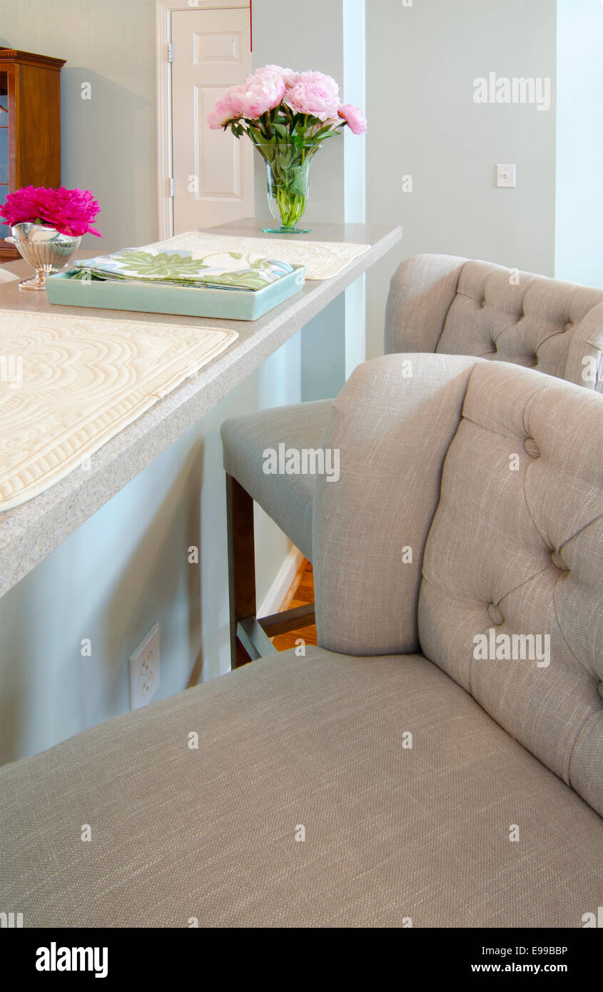 Two bar stool in front of a kitchen counter hires stock photography and images Alamy