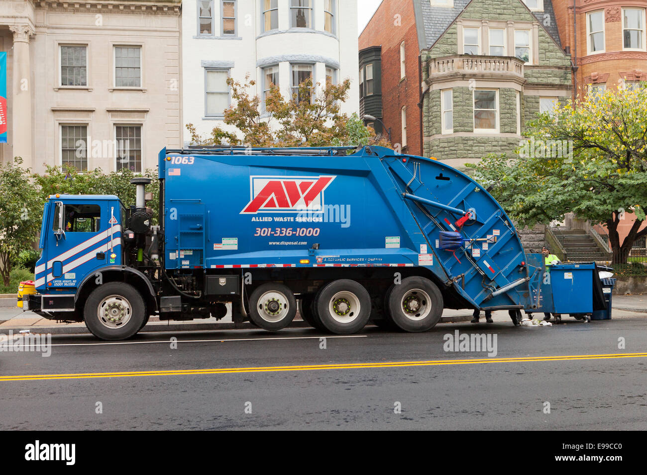 Refuse collection truck - USA Stock Photo