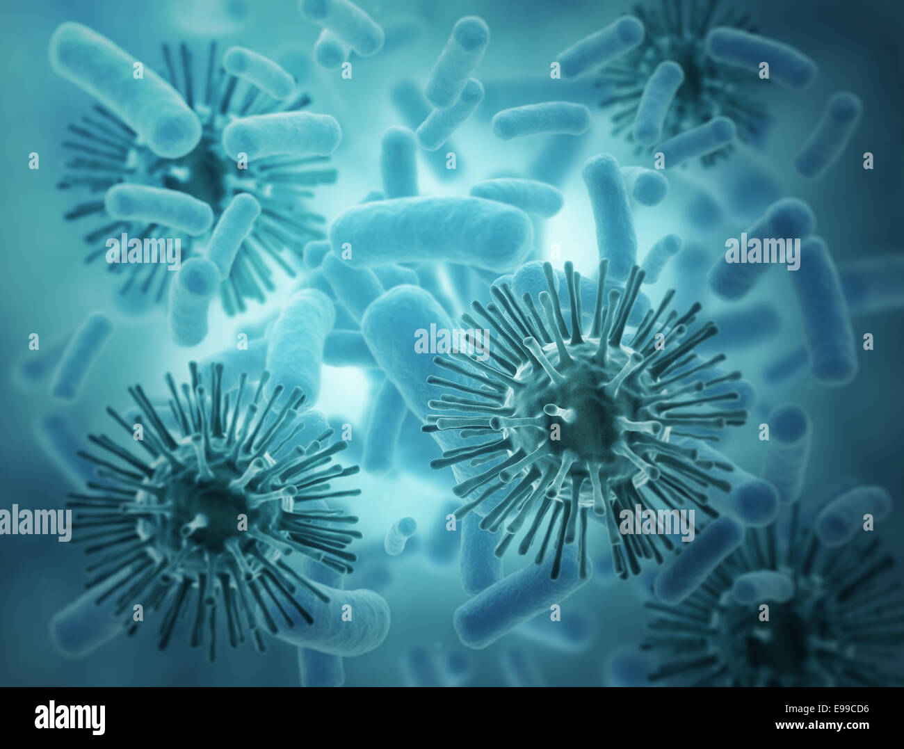 Virus bacteria cells background. High detailed 3d render Stock Photo ...