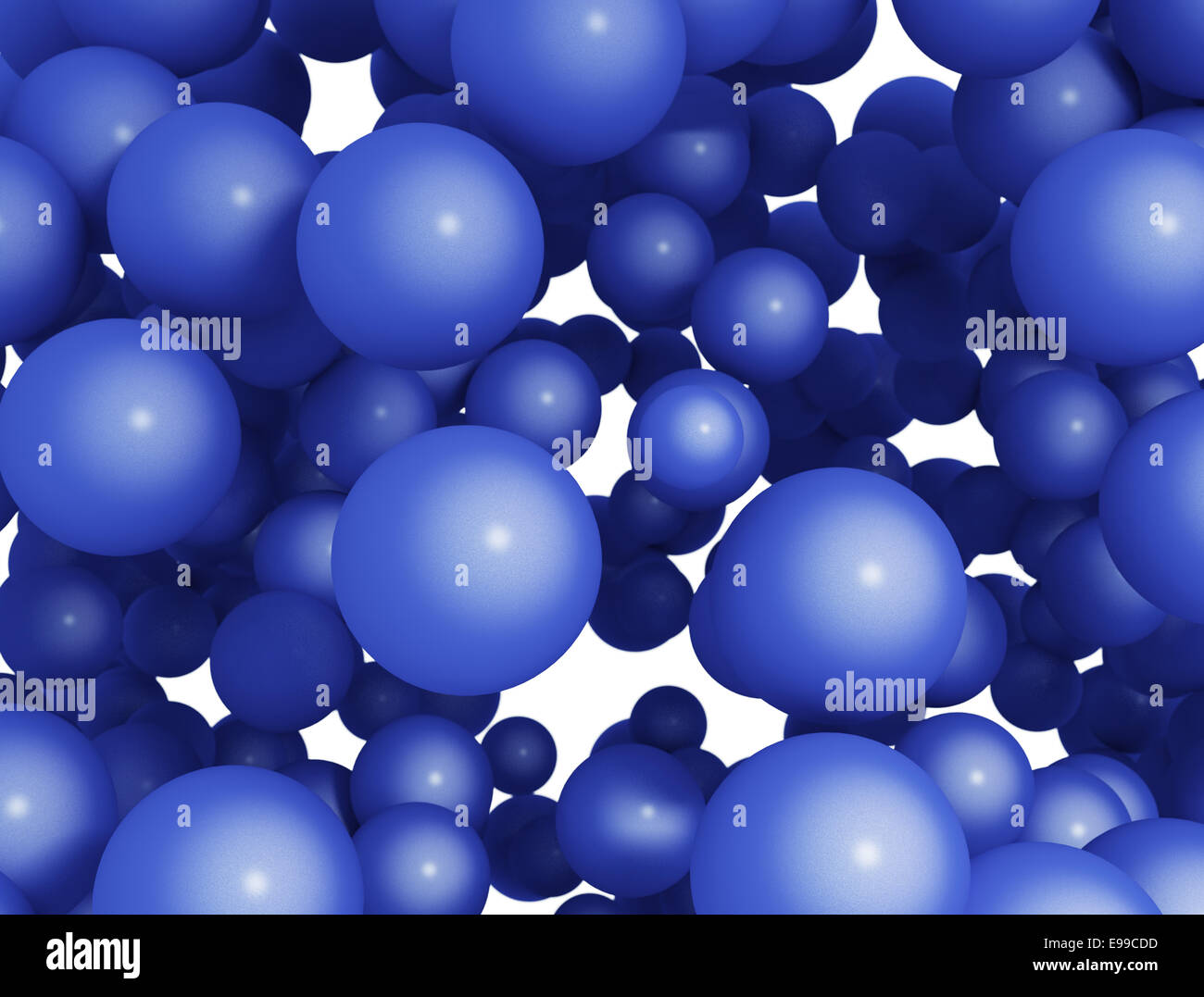 Group of blue glossy spheres Stock Photo