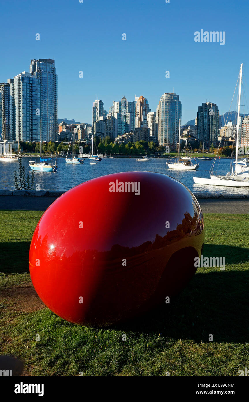 Love Your Beans sculpture by Cosimo Cavallaro, Charleson Park, False Creek, Vancouver, BC, Canada Stock Photo