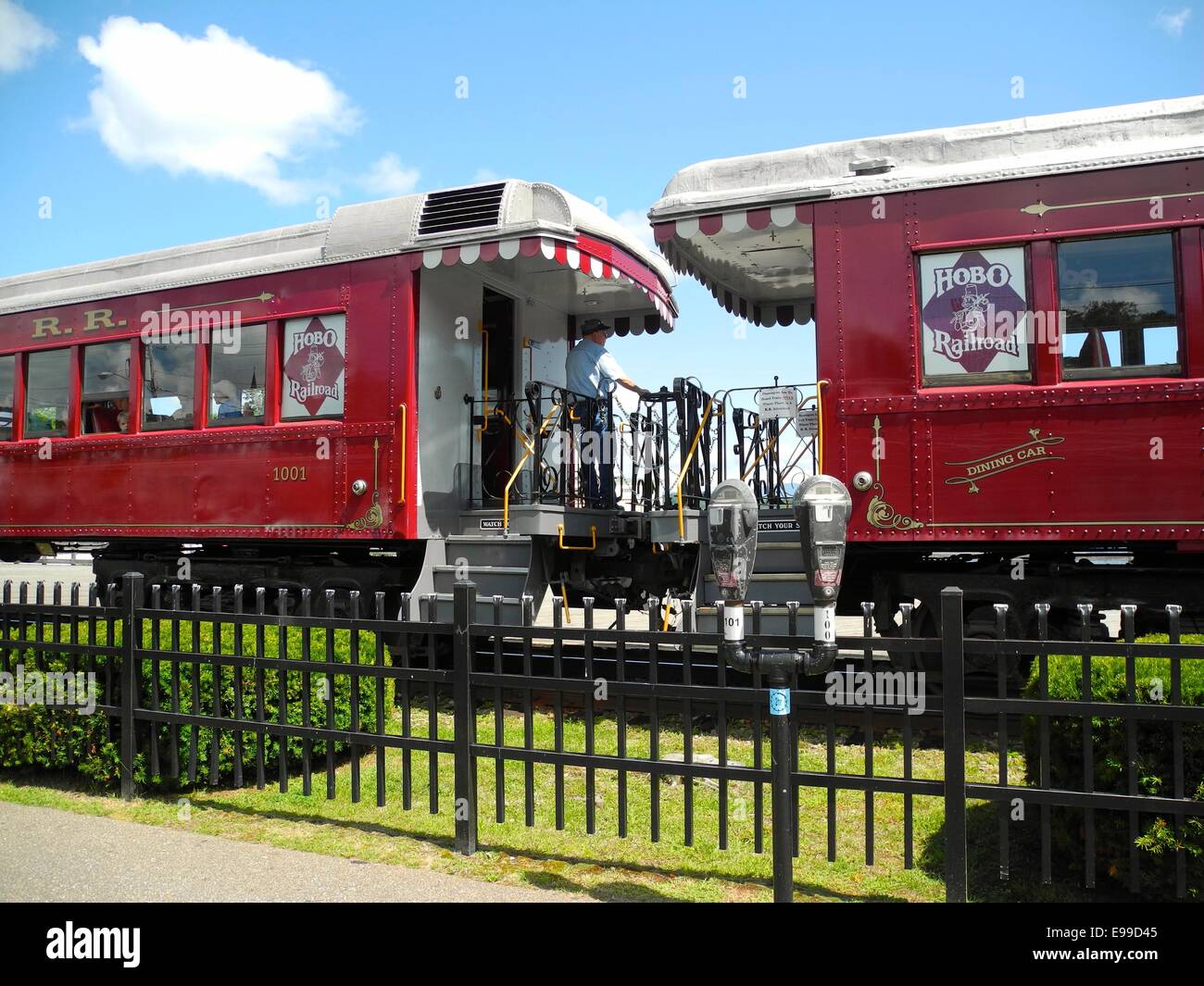 An Old Fashioned Train Ride In  the New Hampshire lake districts,  you can take an historic train ride into the mountains. Stock Photo