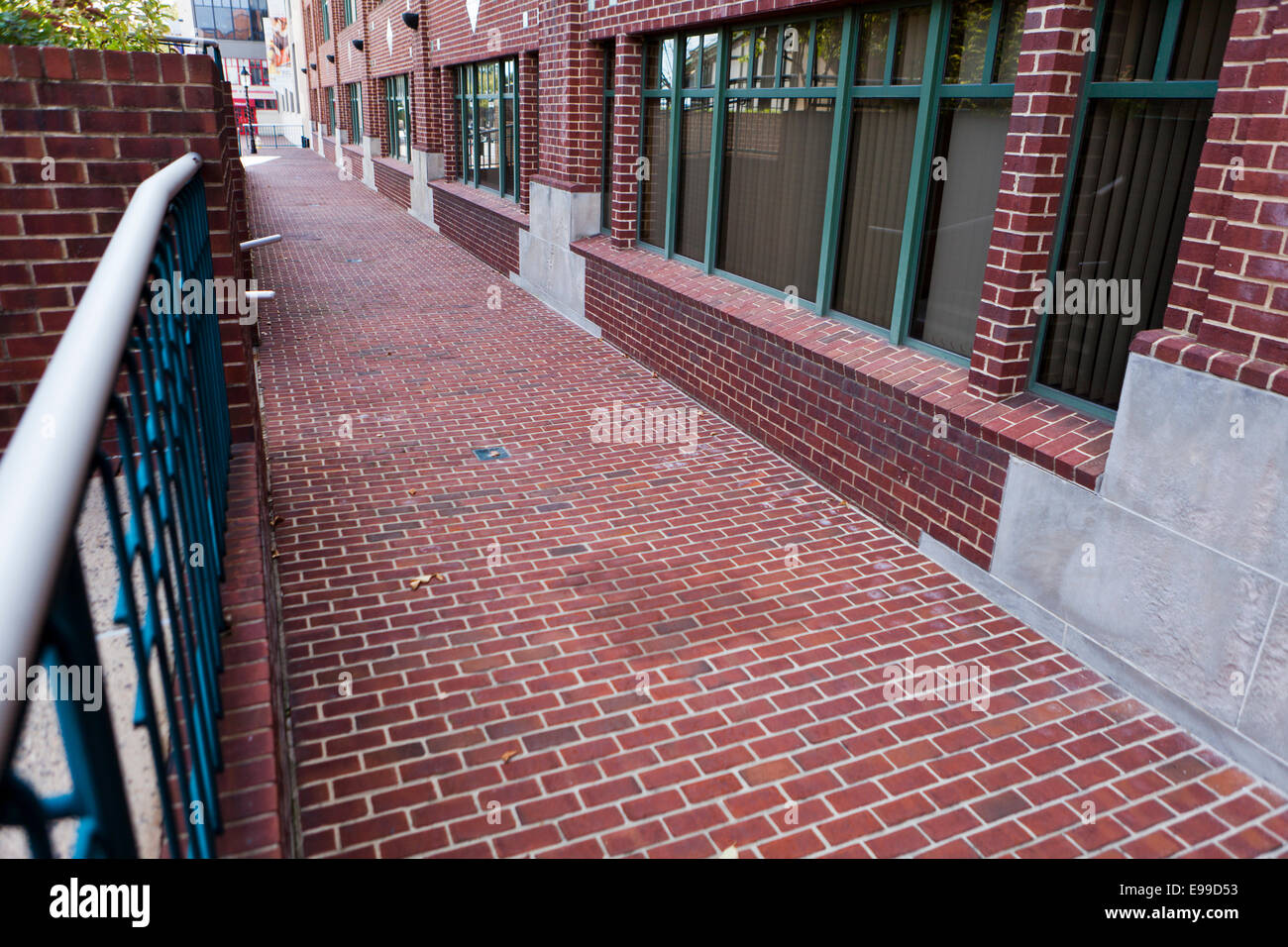 Brick walkway with running bond pattern - USA Stock Photo ...