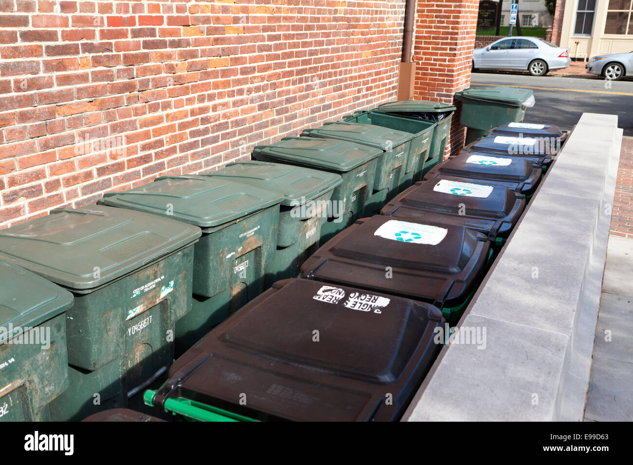Trash and recycling bins USA Stock Photo Alamy