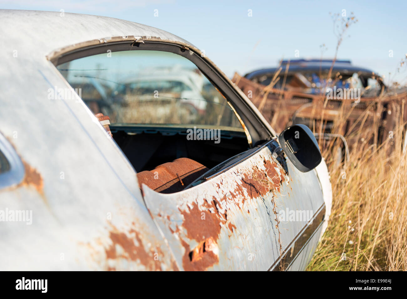 Car in a junkyard Stock Photo - Alamy