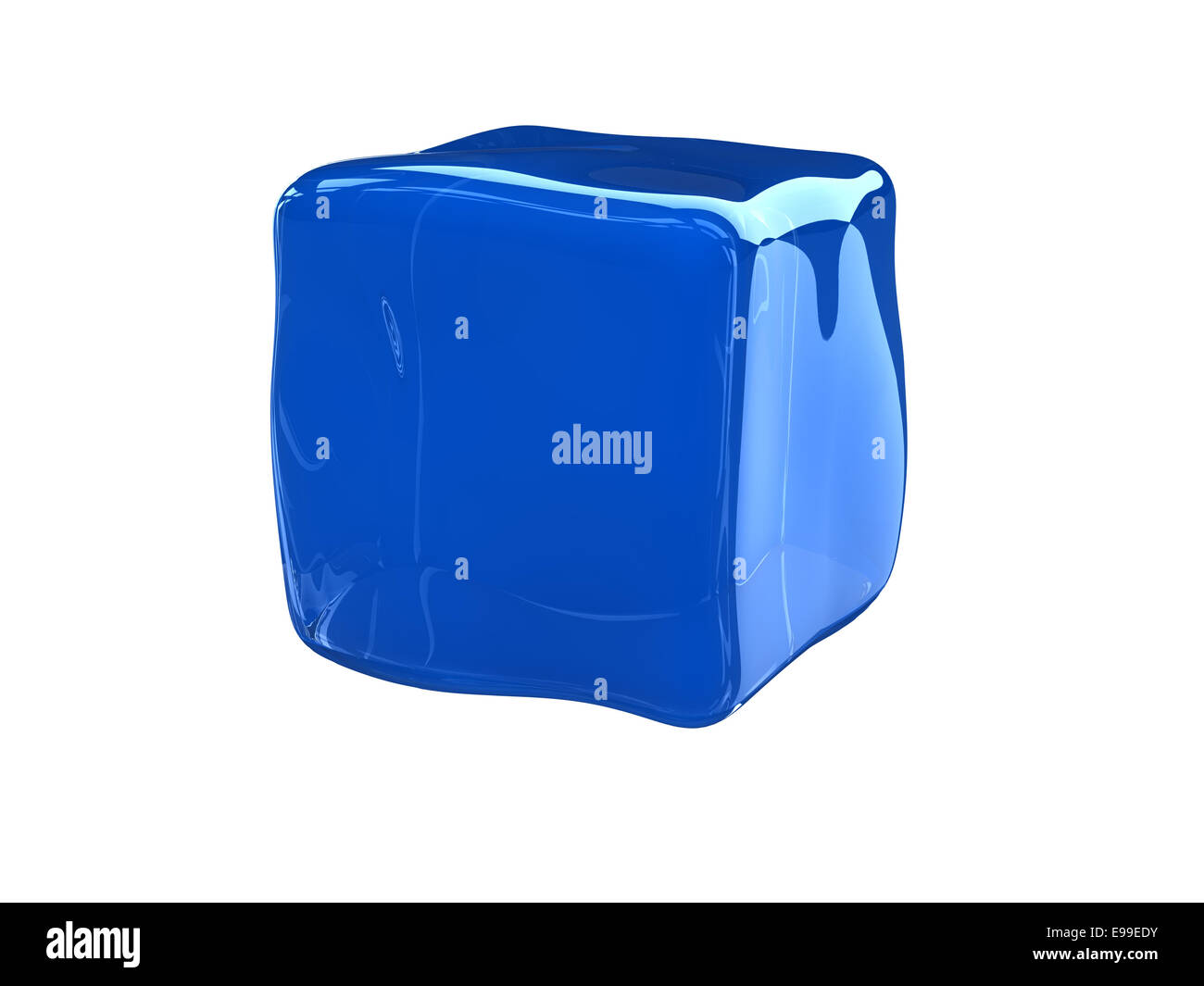blue reflective colloid cube on black background. Stock Photo