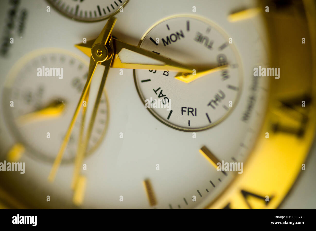 Watch, detail and concept of time Stock Photo