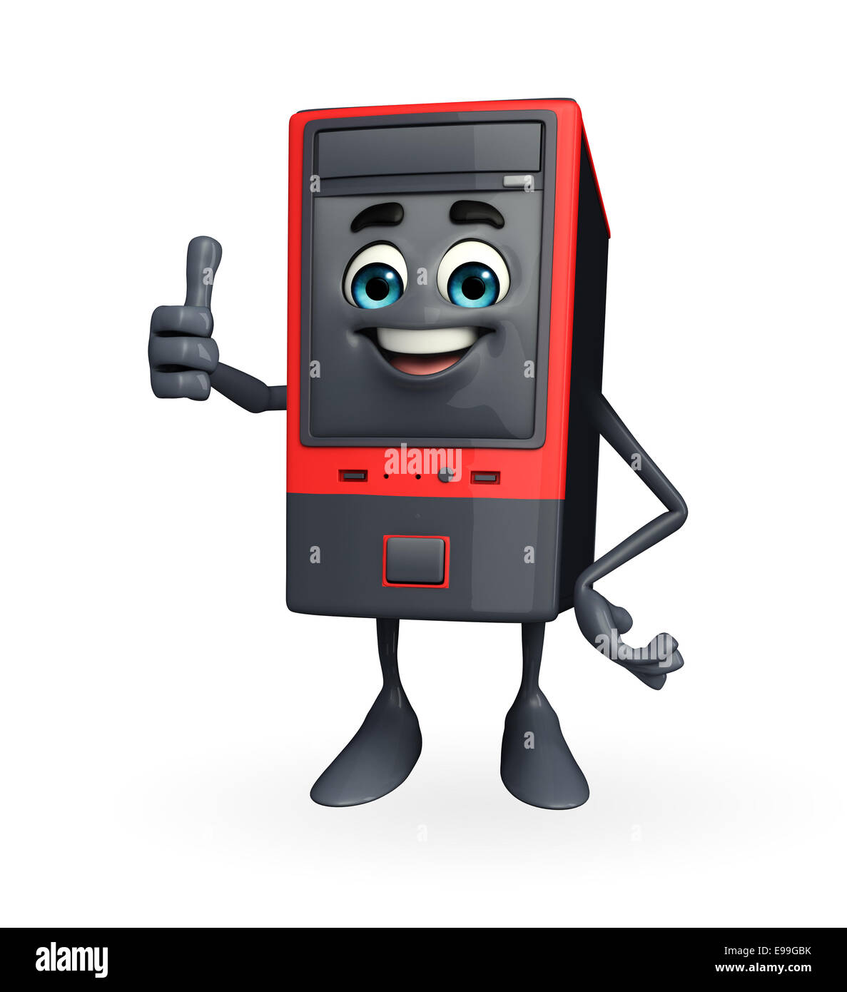 Cartoon Character of Computer Cabinet with best sign Stock Photo - Alamy