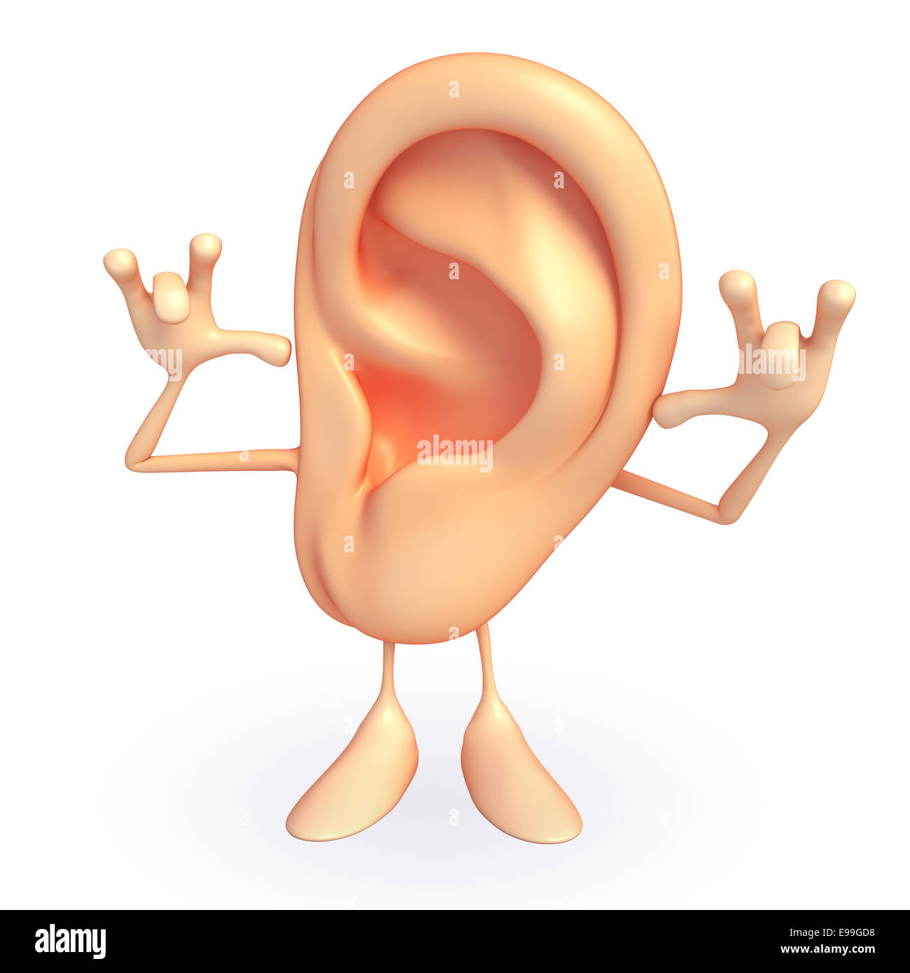 Cartoon Character of ear with teasing pose Stock Photo
