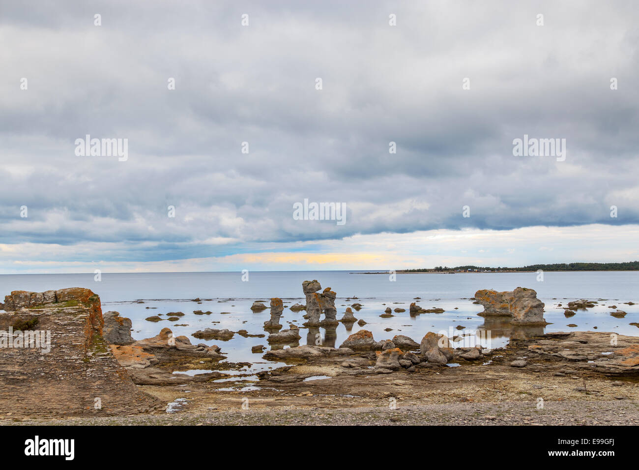 Iconic rauk landscape on Gotland, Sweden Stock Photo - Alamy