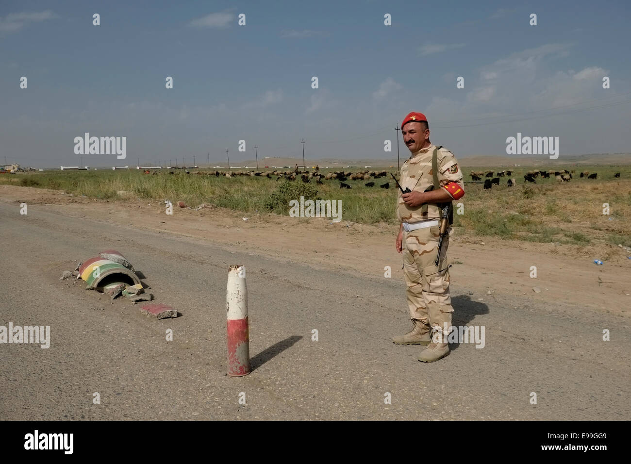 An armed member of the Peshmerga Kurdish military forces of the