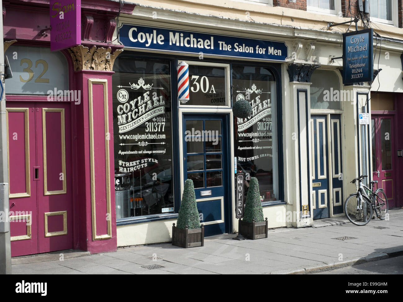 Gentleman's hairdresser in Chester Stock Photo Alamy