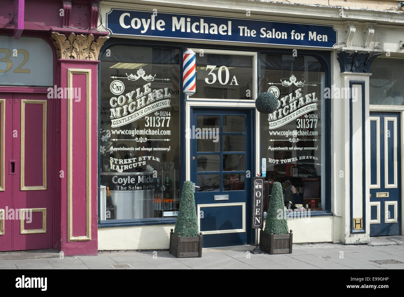 Gentleman's hairdresser in Chester Stock Photo Alamy