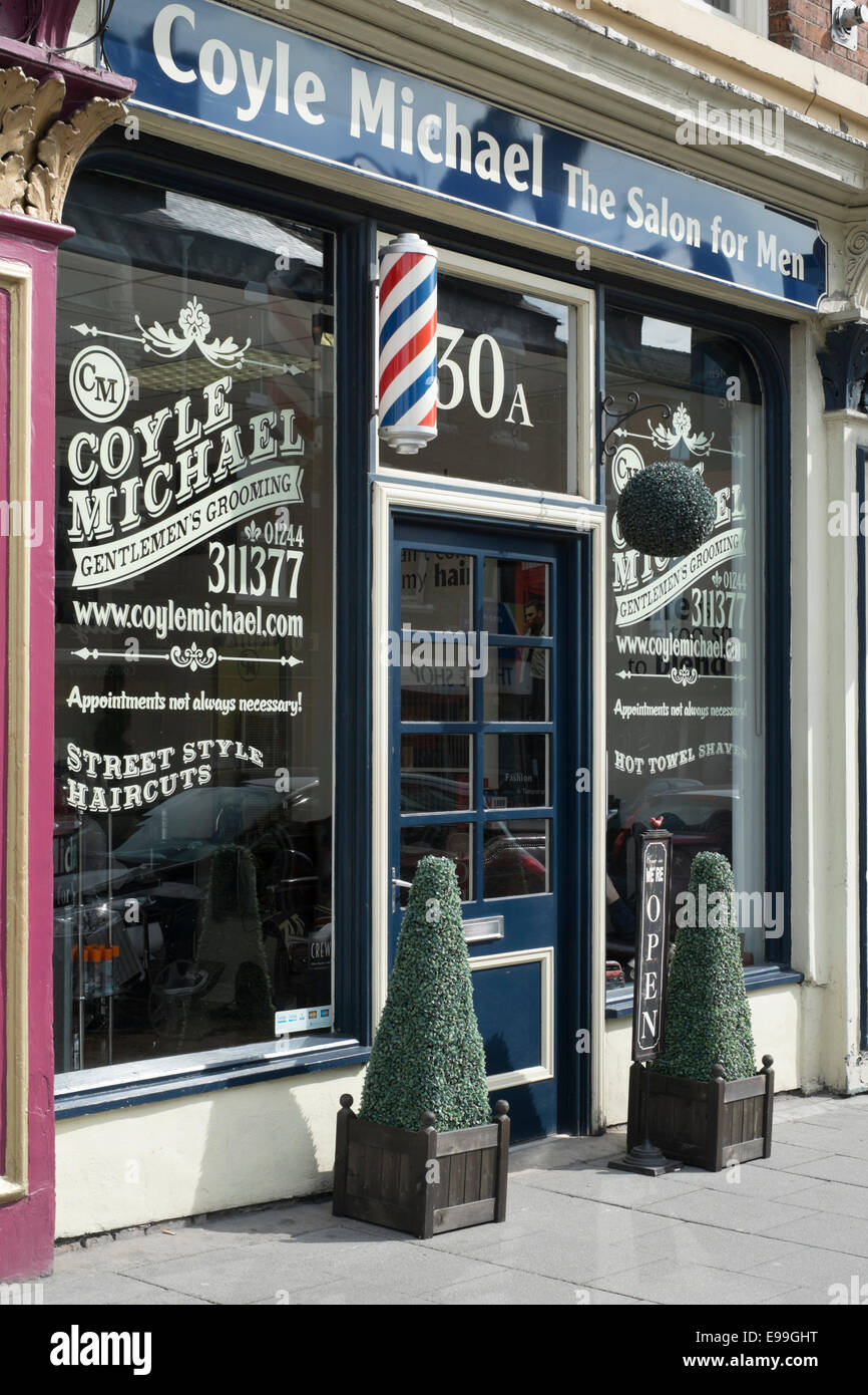 Gentleman's hairdresser in Chester Stock Photo Alamy