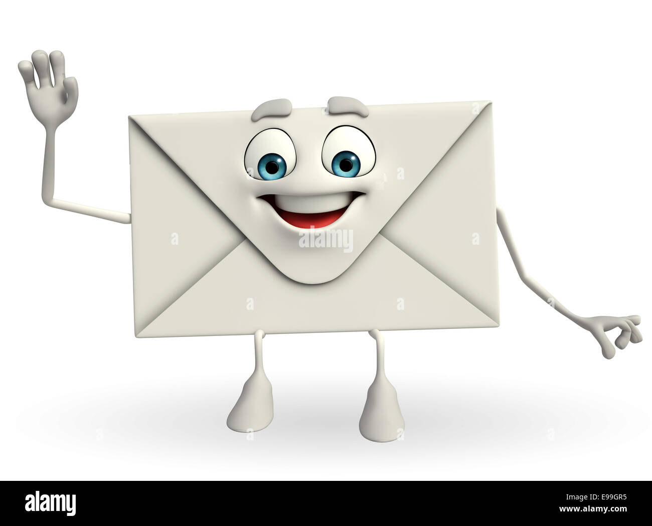 Cartoon Character of mail with hello pose Stock Photo - Alamy