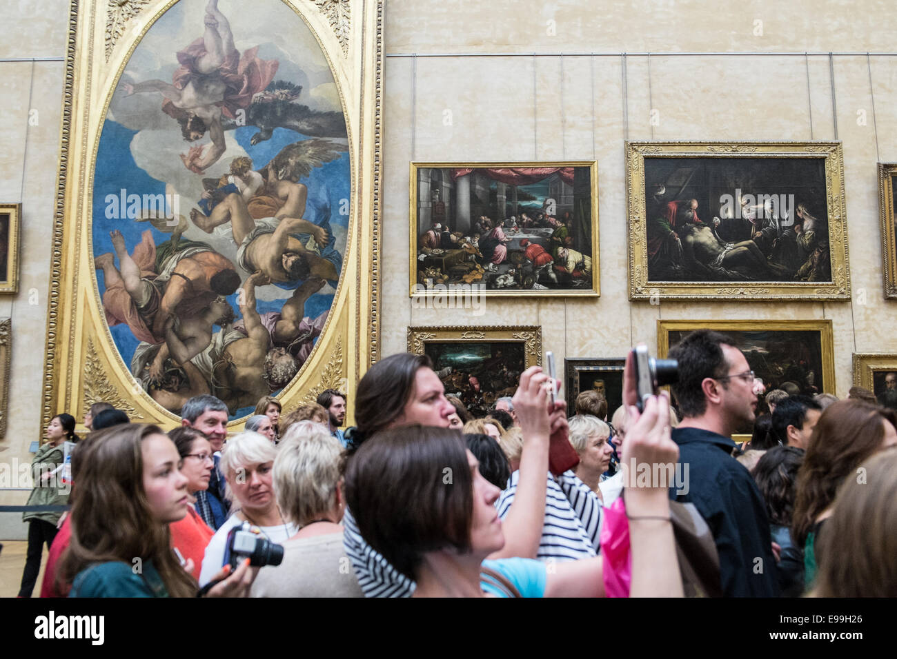 Huge italian paintings near mona lisa hires stock photography and
