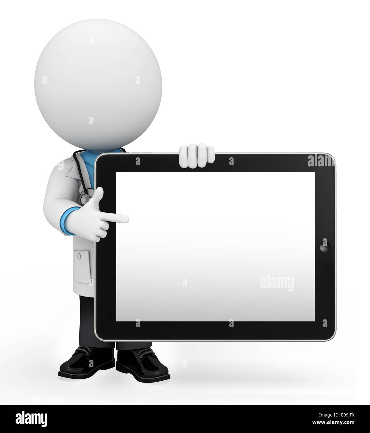 Illustration of young doctor with tab Stock Photo - Alamy