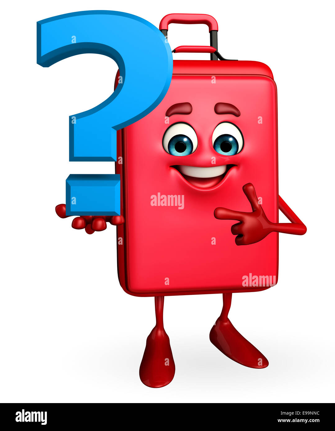 Cartoon Character of Travelling Bag with question mark sign Stock Photo Alamy