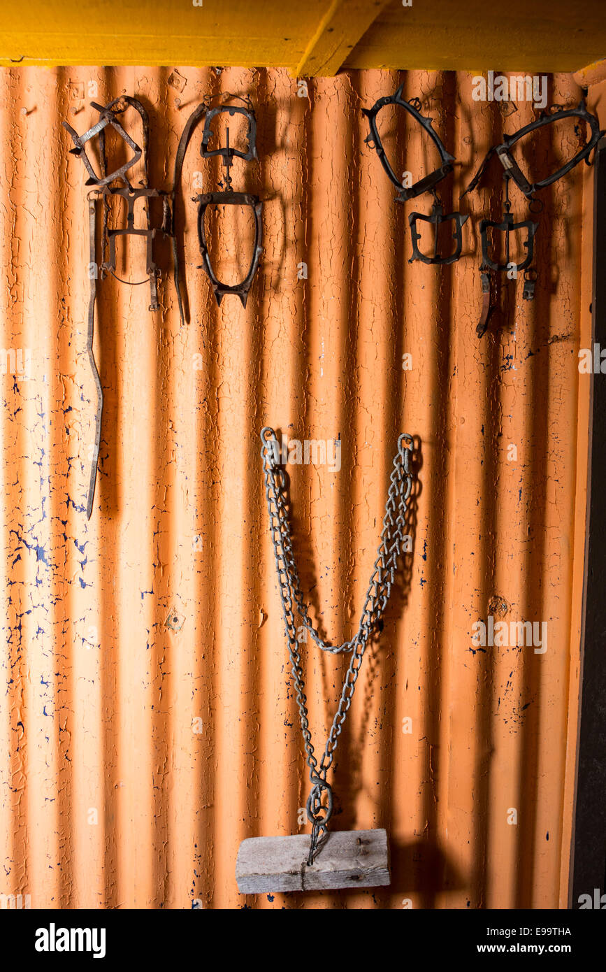 Interior, Wordie Hut, Antarctic peninsula Stock Photo