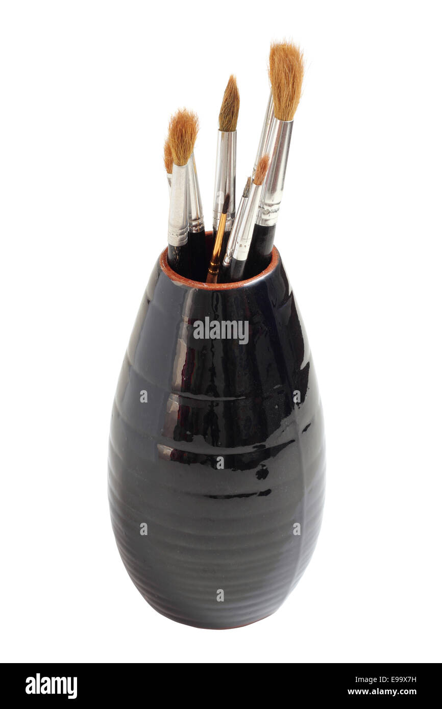 Brushes Glass Pot High Resolution Stock Photography and Images - Alamy