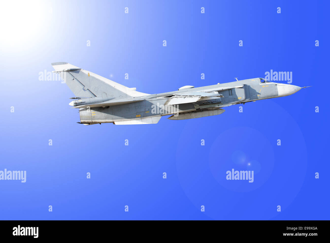 Military jet bomber Su-24 Stock Photo