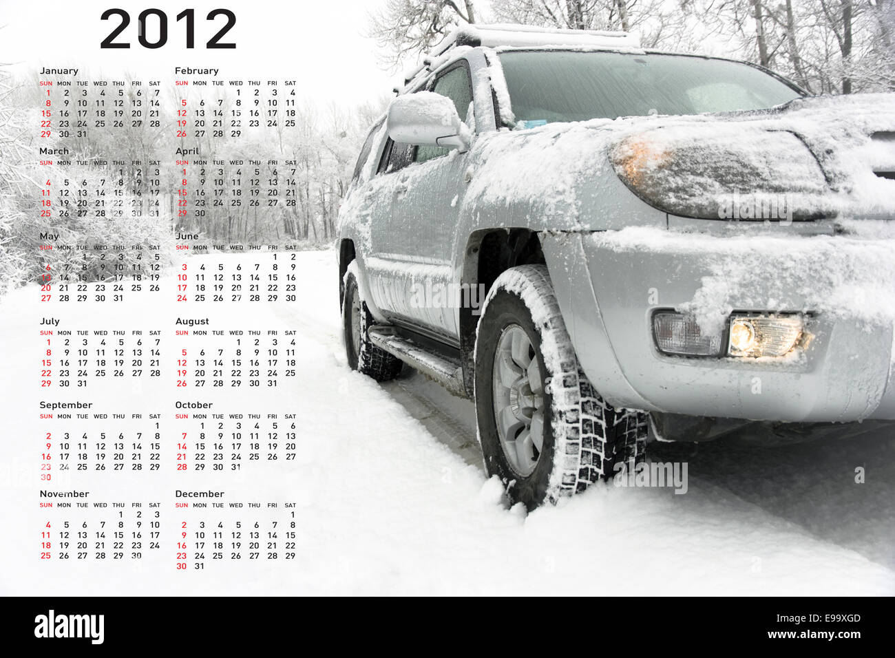 June 2012 Calendar Stock Photo - Download Image Now - 2012