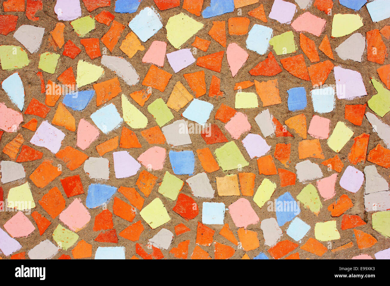 red orange and yellow rustic mosaic Stock Photo - Alamy