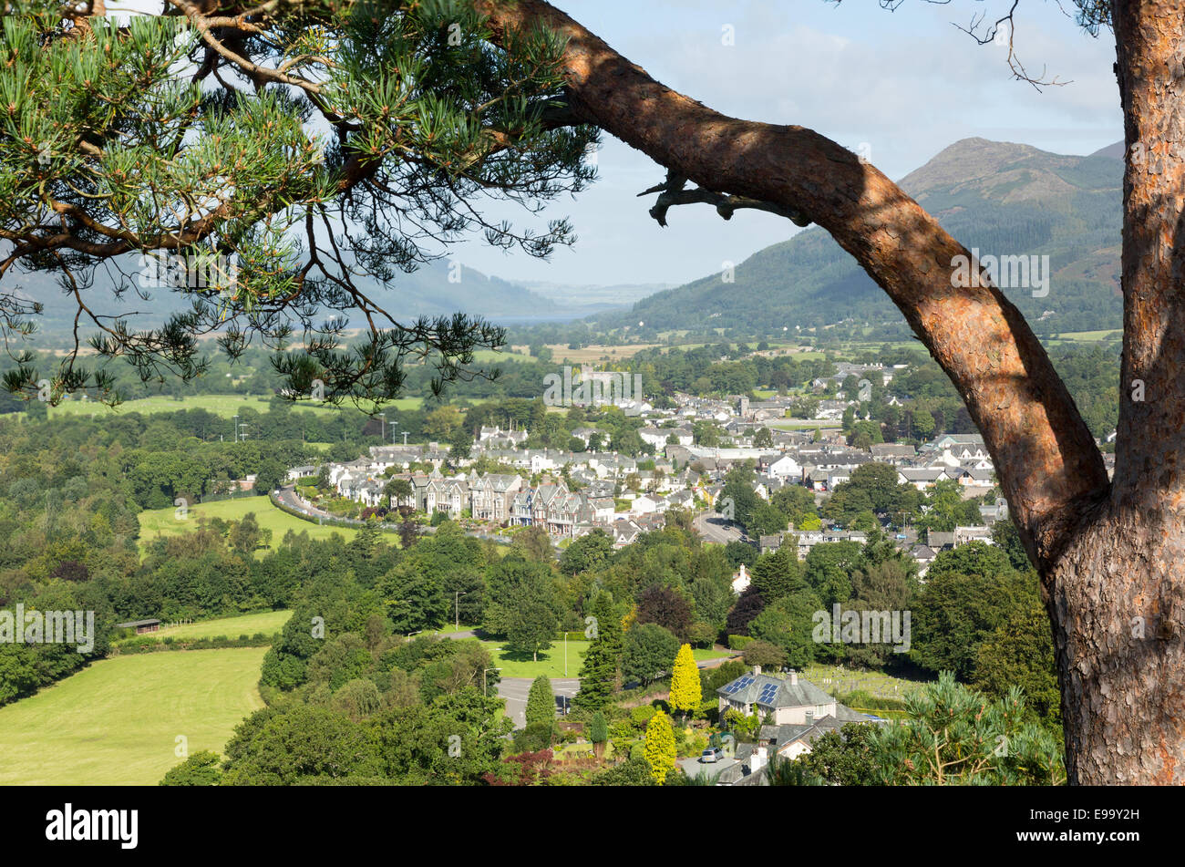 Keswick town from Castlehead viewpoint Stock Photo Alamy