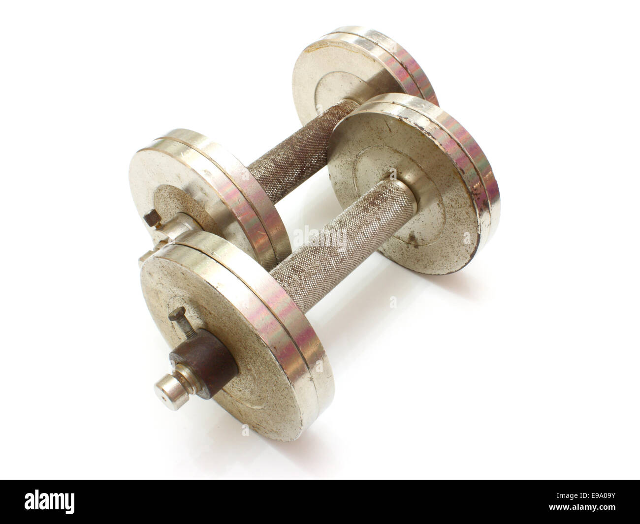 Two metal dumbbells Stock Photo Alamy