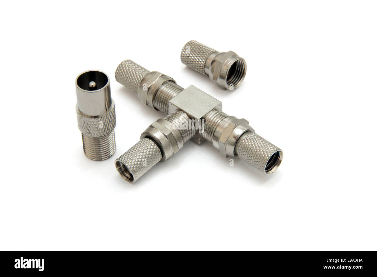 Professional cable tv connectors Stock Photo