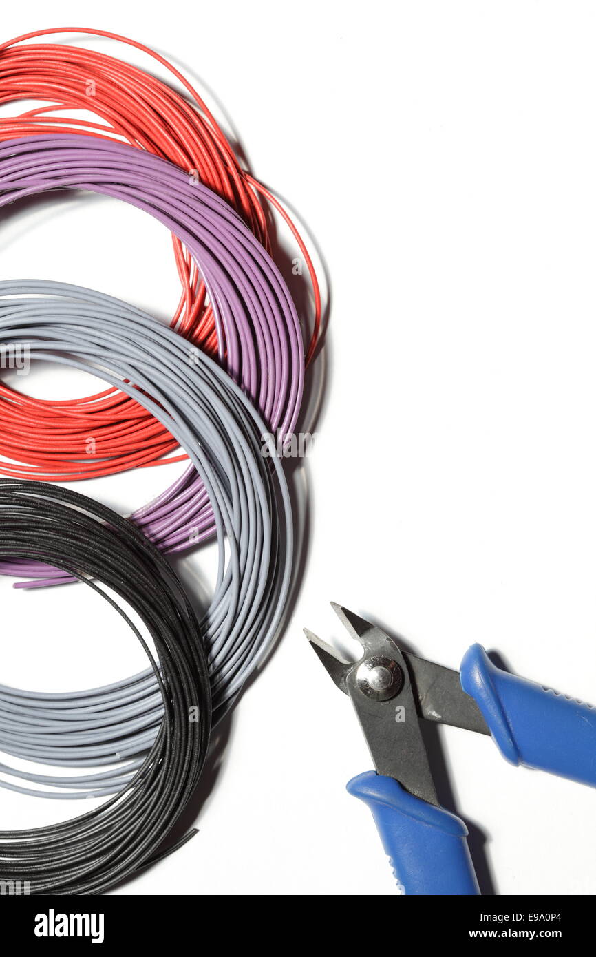 colored wires Stock Photo