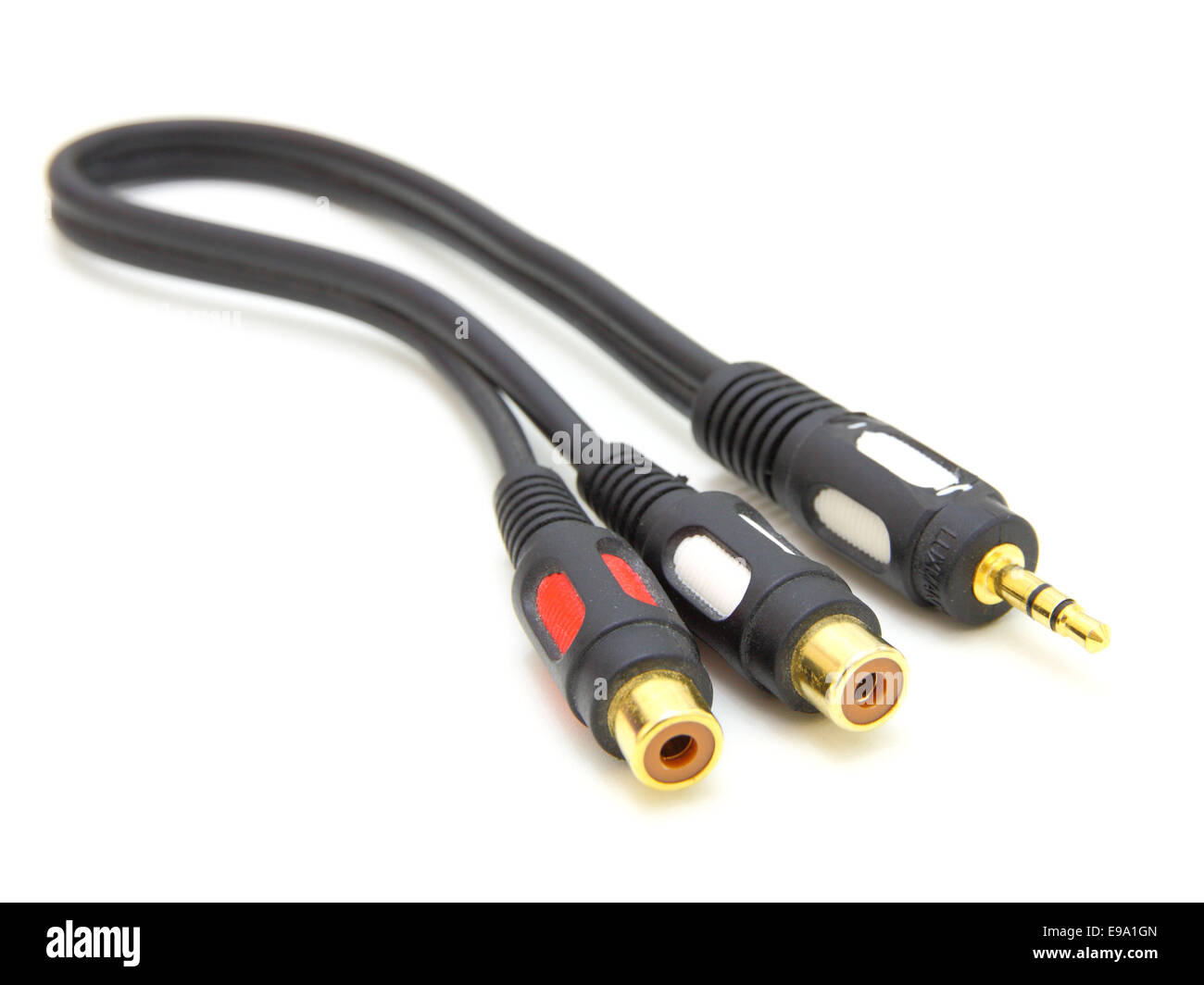 Audio cable isolated on white Stock Photo - Alamy