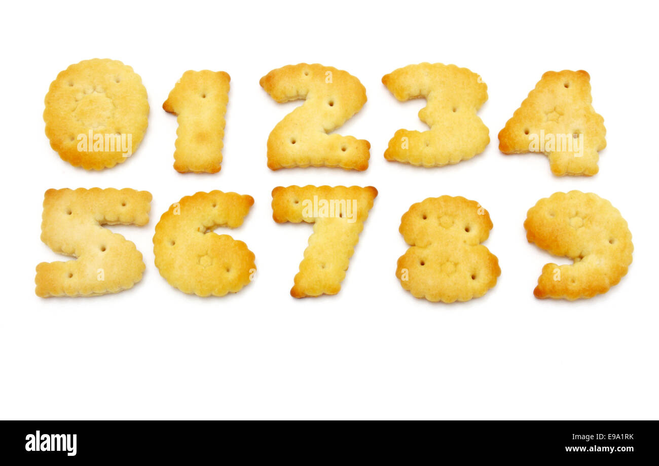 Yellow cookies in the form of figures Stock Photo
