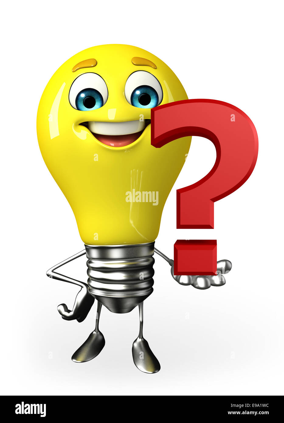 Cartoon Character of light bulb with question mark Stock Photo Alamy