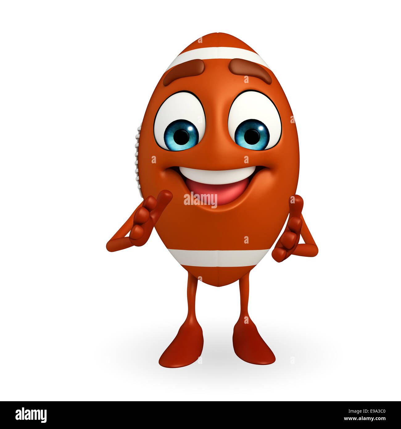 Clapping Game Rugby Ball Cartoon Character of rugby ball with Claping Stock Photo - Alamy