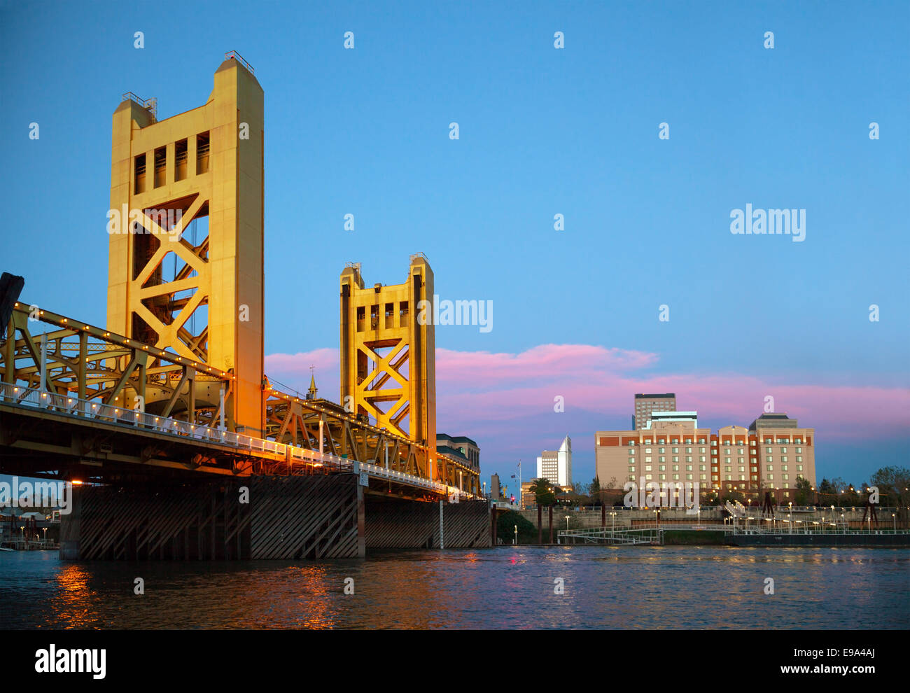 Golden Gates drawbridge in Sacramento Stock Photo