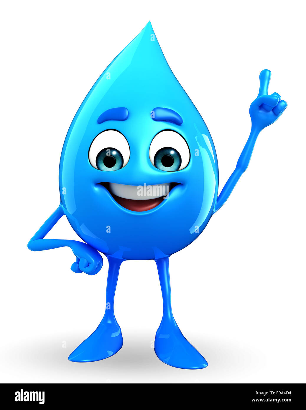 Cartoon Character Of Water Drop is pointing Stock Photo - Alamy
