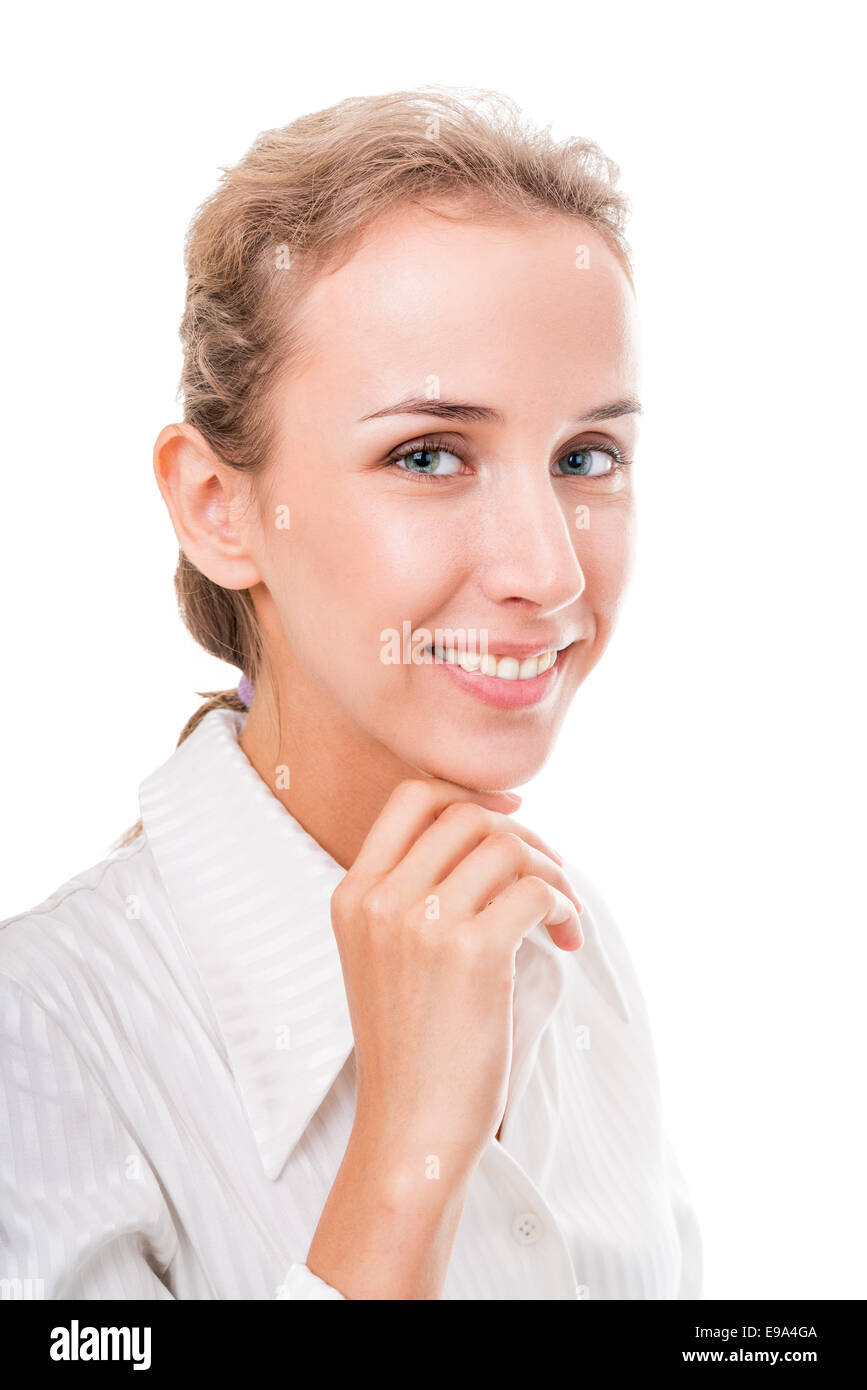 young woman in office attire Stock Photo Alamy