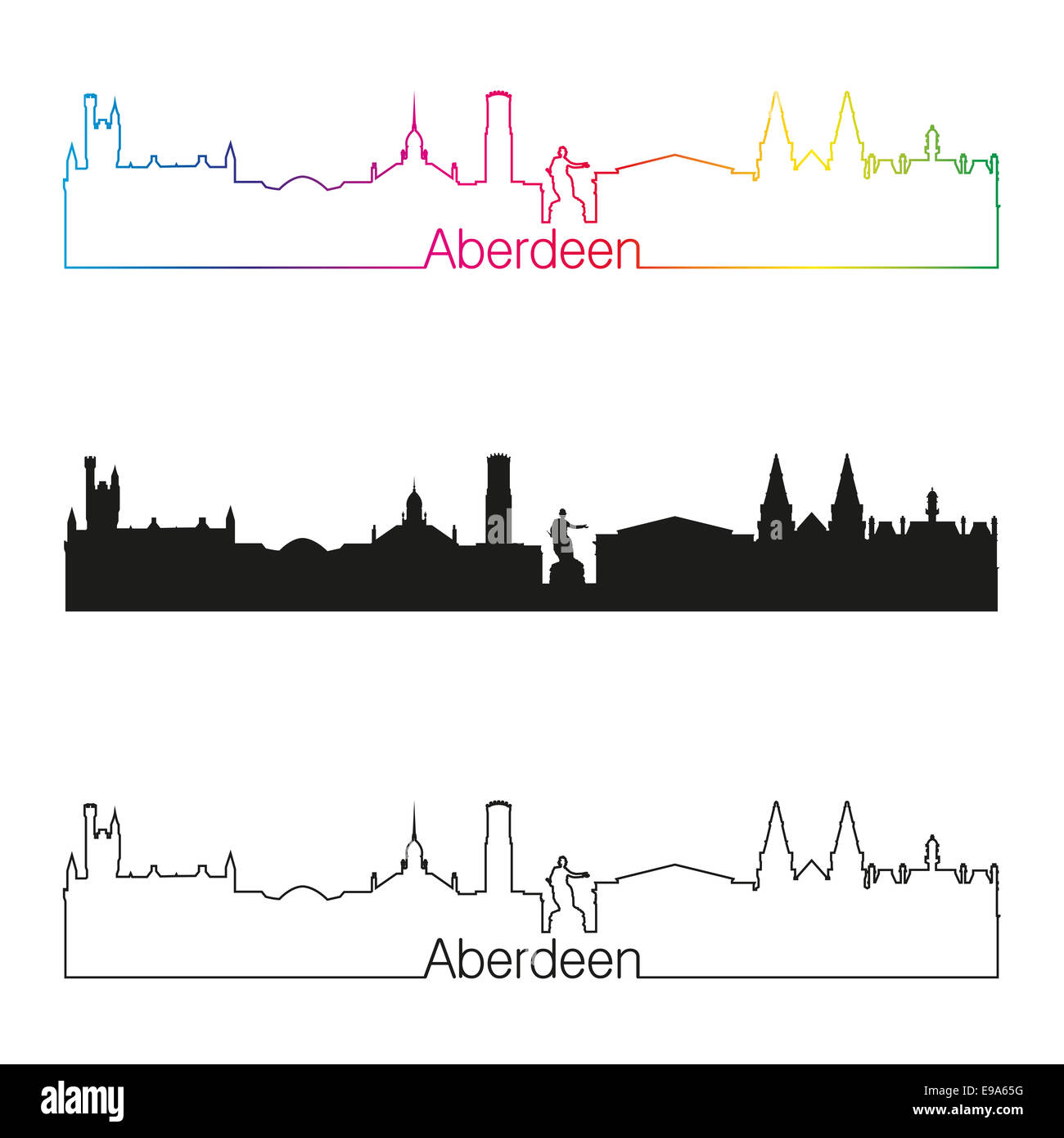 Aberdeen skyline silhouette Cut Out Stock Images & Pictures Alamy