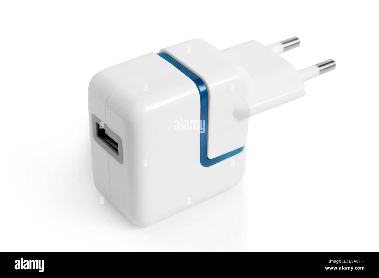 Electrical adapter to USB port Stock Photo