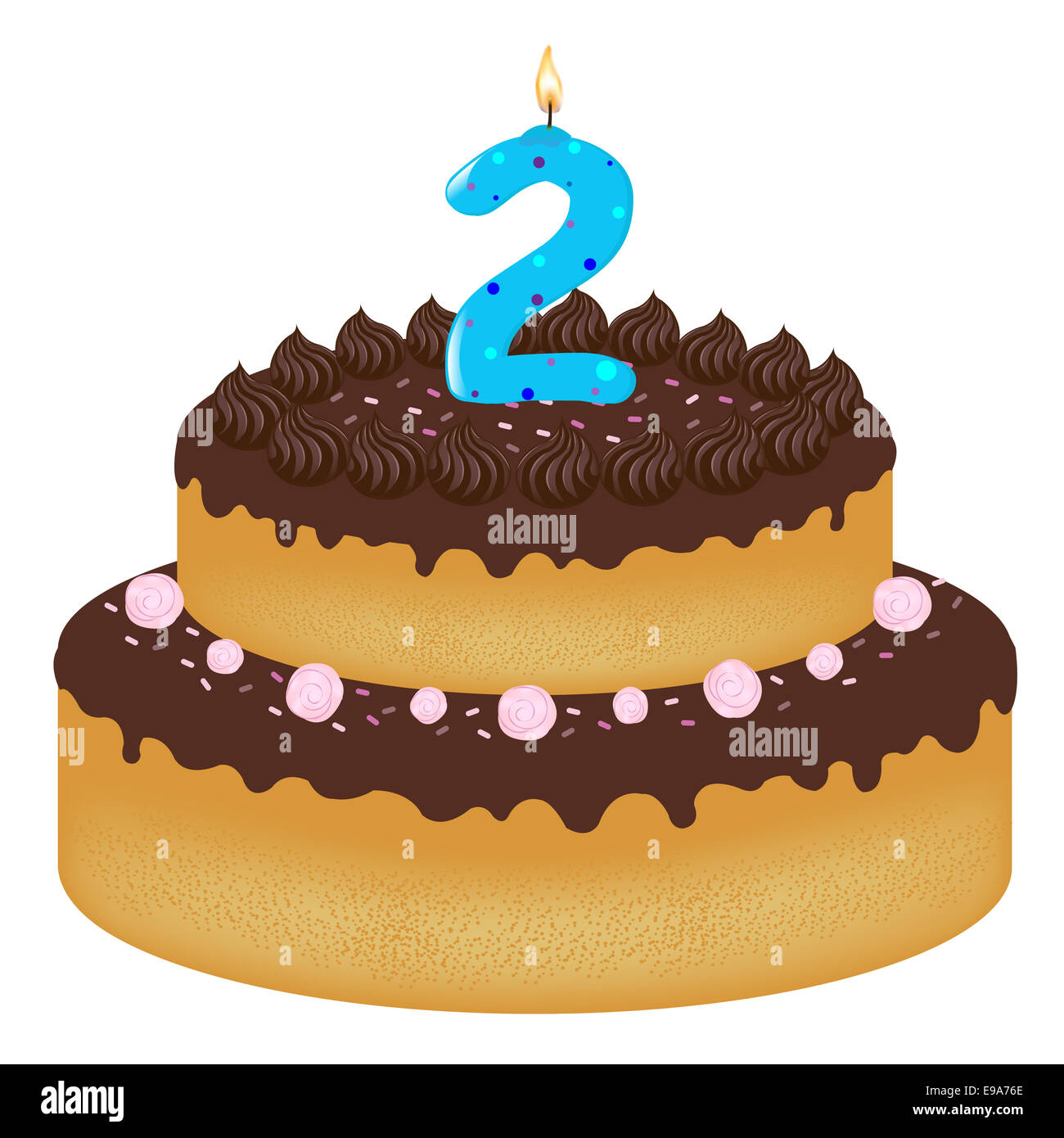 Birthday Cake With Candles Stock Photo - Alamy