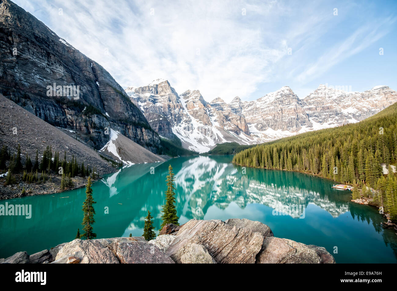 Moraine Lake, Banff, Alberta, Canada Stock Photo