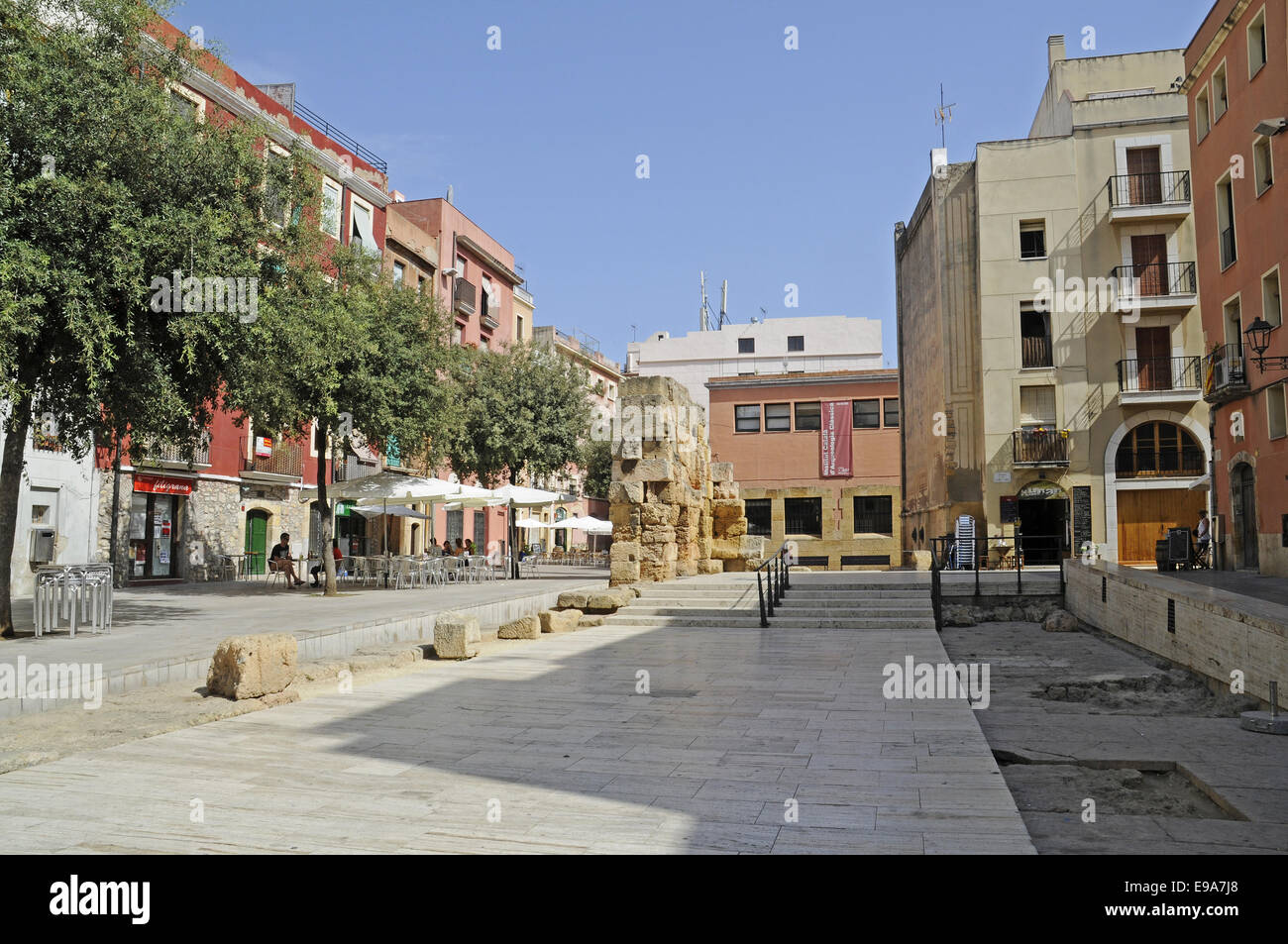 Placa del Forum, town square, Tarragona, Spain Stock Photo