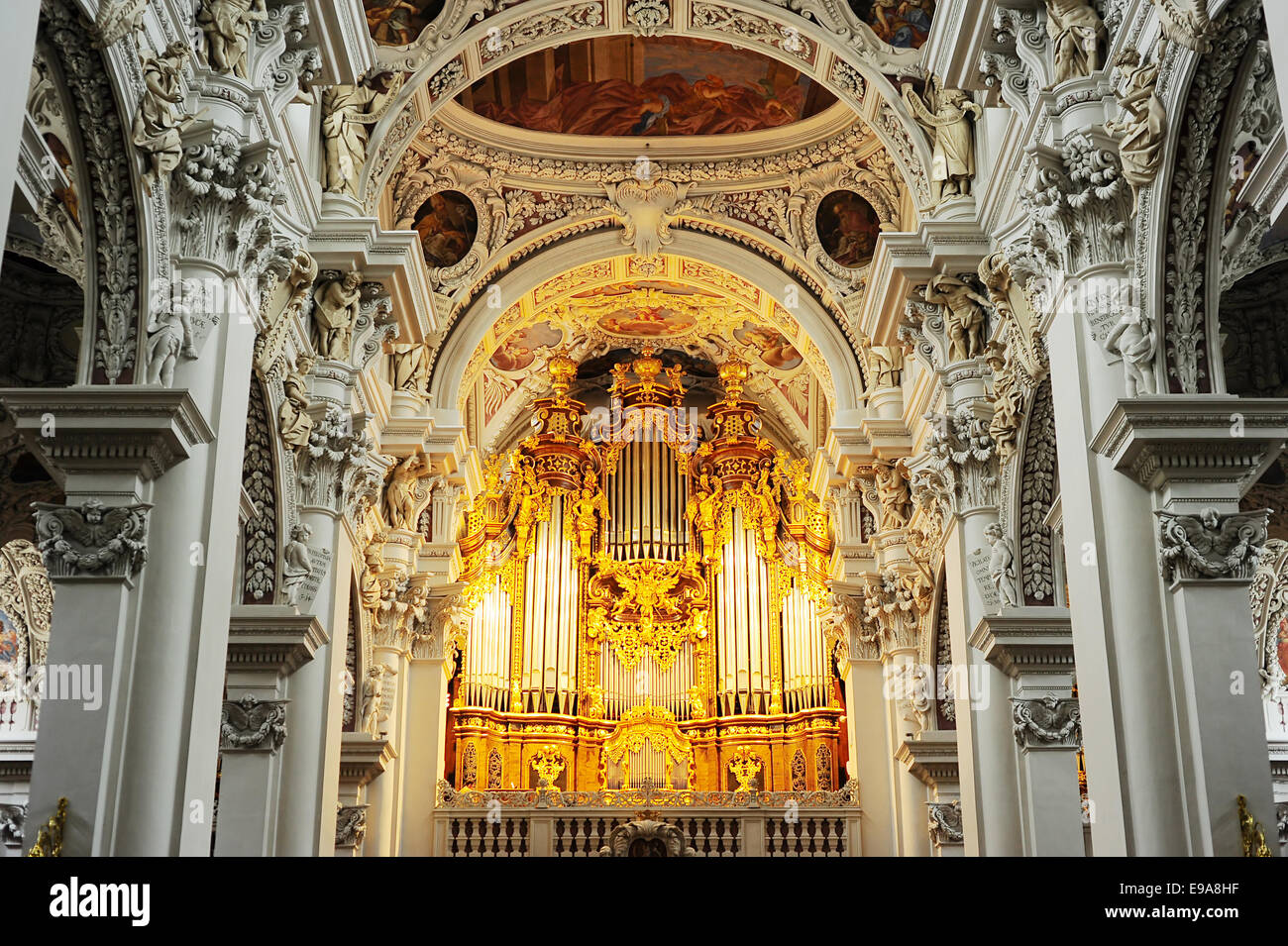 Organ at Passau Cathedral Stock Photo