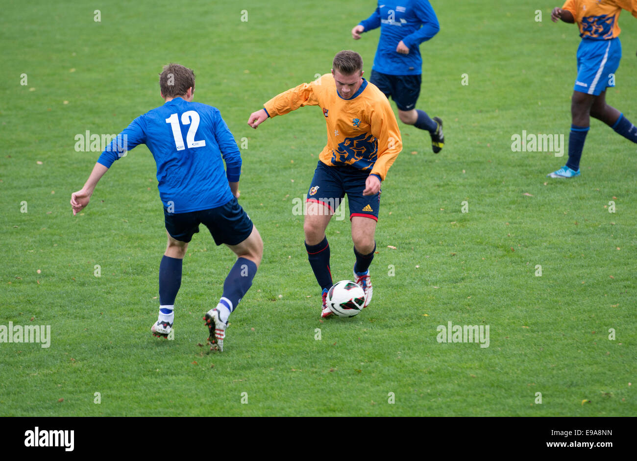 Students football match at Warwick University, UK Stock Photo