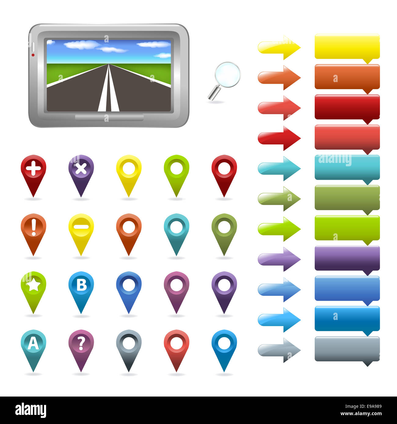 GPS Navigation Icons Stock Photo Alamy