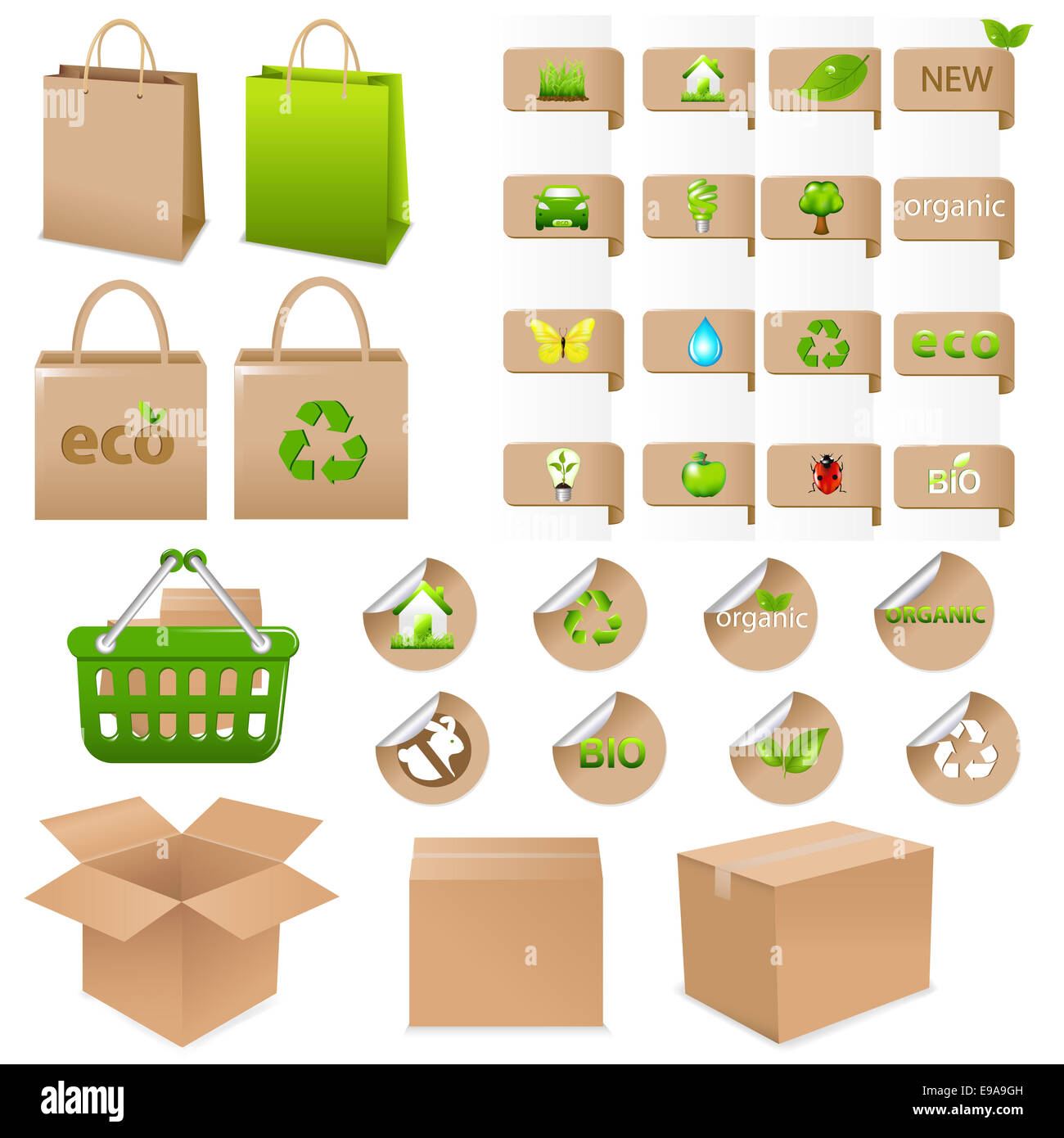 Set Of Ecological Container Stock Photo - Alamy