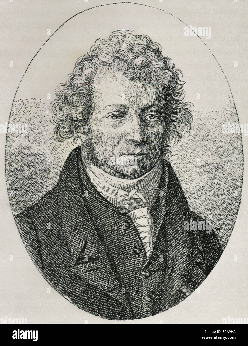 Johann Wolfgang von Goethe (1749-1832). German writer. Portrait. Engraving. 19th century. Stock Photo