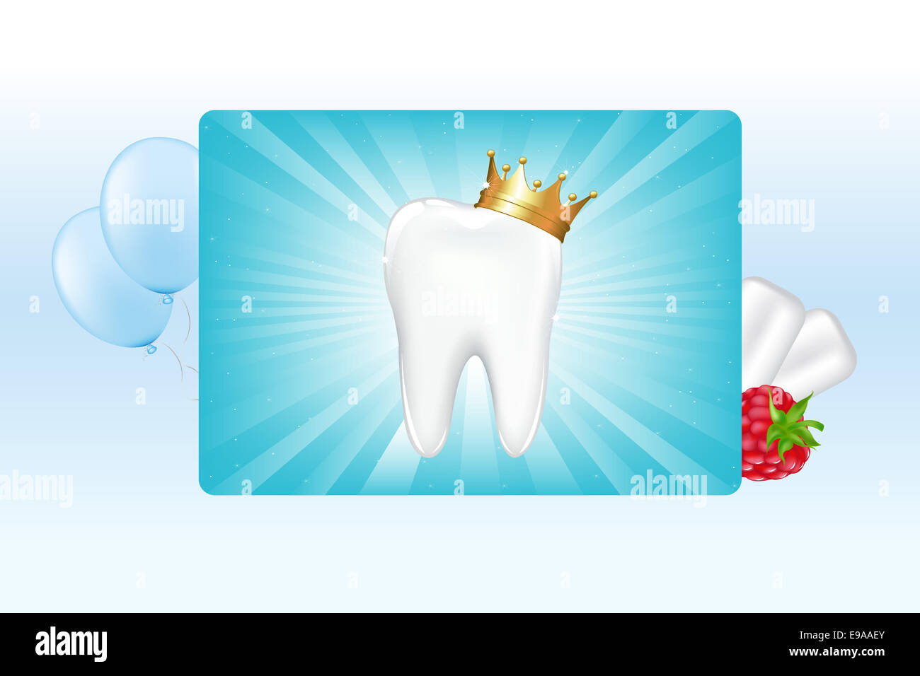 Tooth In Crown And Chewing Gum Stock Photo Alamy